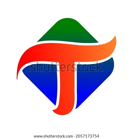 social business letter T logo vector design