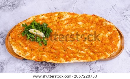 Turkish lahmacun isolated on white