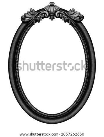 Black wooden frame isolated on white background, including clipping path