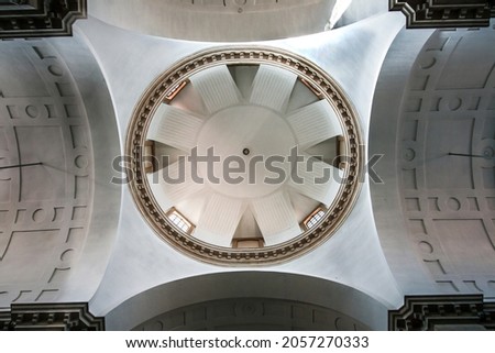 Abstract geometric background. the dome of the building from the inside