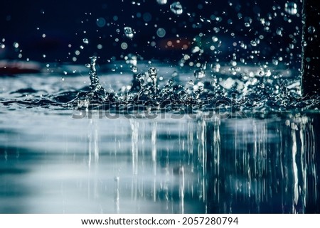 water drop splash blue colored