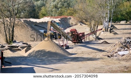 Sand Making Plant. Crushing factory, machines and equipment for crushing, grinding stone, sorting sand and bulk materials.