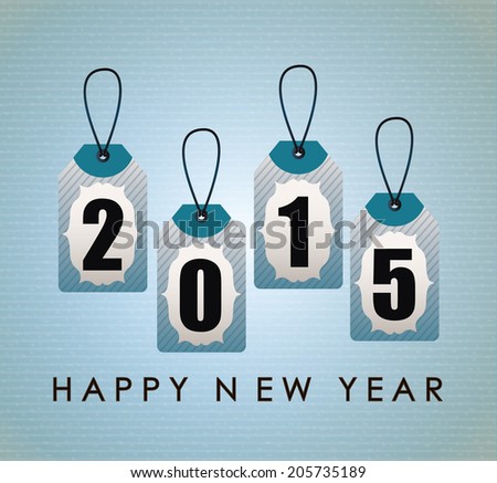 year 2015 over blue background vector illustration