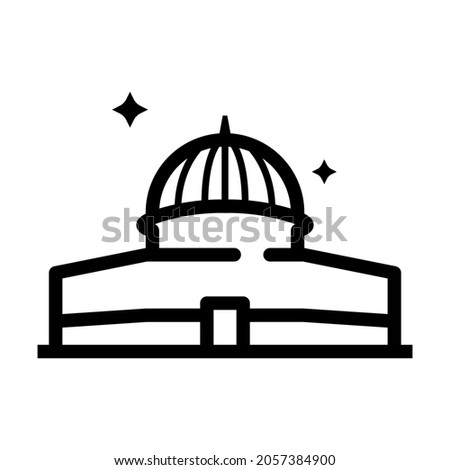 Dome of  the Rock, Jerusalem Landmark icon vector illustration