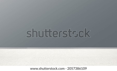 Empty tiled floor room with gray wall background. Room background.