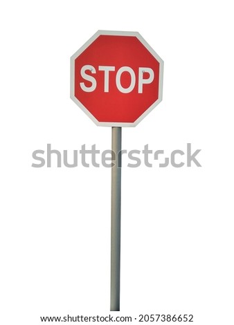 Road stop sign, isolated on white background