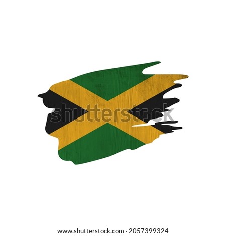 World countries A-Z. Sublimation background. Abstract shape in colors of national flag. Jamaica