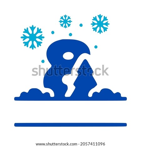 Number 8 and winter composition monogram, vector logo, emblems or initial design.