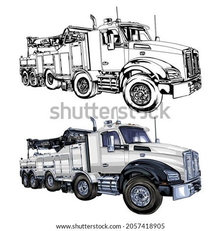 Truck car isolated on white background. vector illustration.
