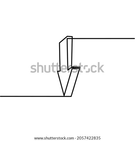 Continuous line drawing of arrow, business concept finance, object one line, single line art, 3d, vector illustration