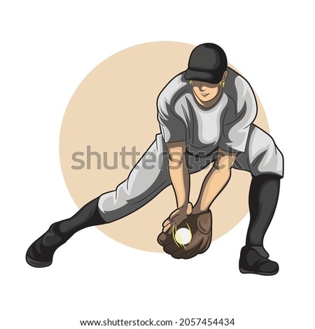 baseball player who is catching the ball