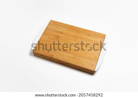 Chopping board with shelves isolated on white background. High-resolution photo.Mock-up