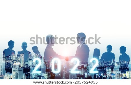 New year concept of 2022. New year's card. Business network.