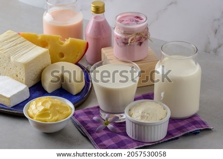 Dairy products. Milk and derivatives. Royalty-Free Stock Photo #2057530058