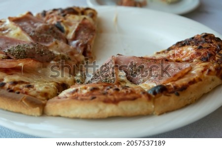 Pizza slices on a plate.