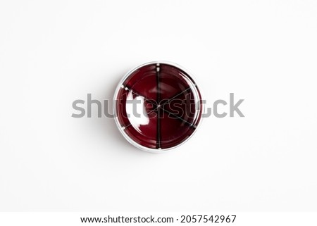Fruit divider fruit or vegetables in 6 equal parts isolated on white background. High-resolution photo.Mock-up