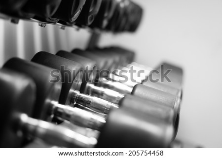 Picture of a row of dumbells