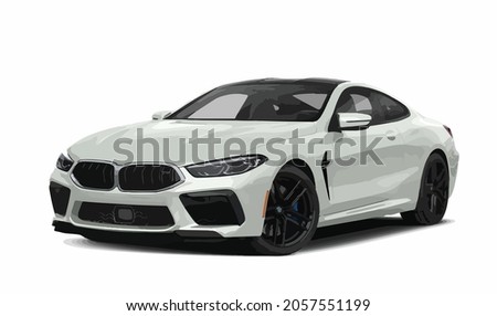 white sedan car art vector template Royalty-Free Stock Photo #2057551199