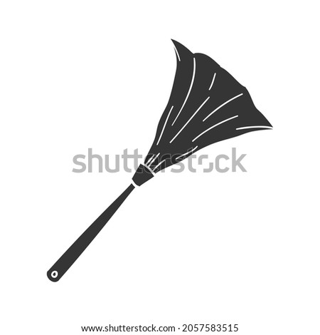 Duster Icon Silhouette Illustration. Cleaner Brush Vector Graphic Pictogram Symbol Clip Art. Doodle Sketch Black Sign.