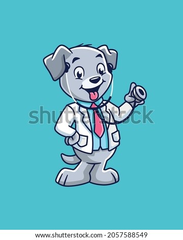 Friendly Little Doggy Doctor Cartoon Character