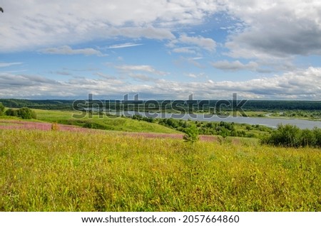 Summer landscape of the countryside. Beautiful nature outside the city.