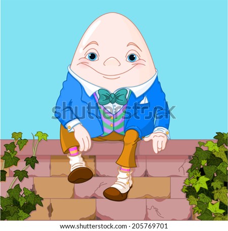 Humpty Dumpty egg sitting on a brick wall