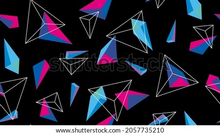 Vector seamless pattern with colorful triangles