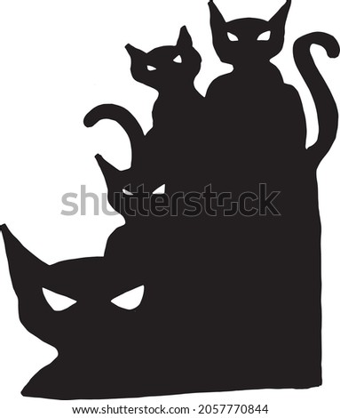 Black cats. Spooky. Halloween design.