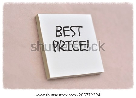Text best price on the short note texture background