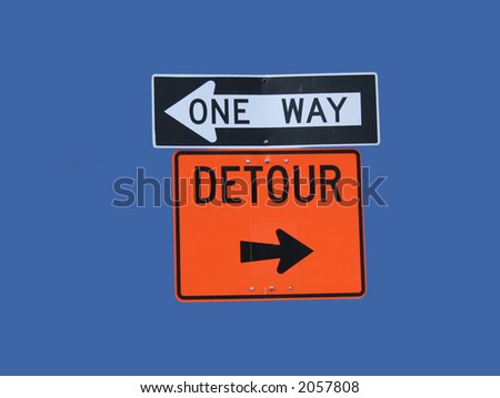 conflicting direction signs