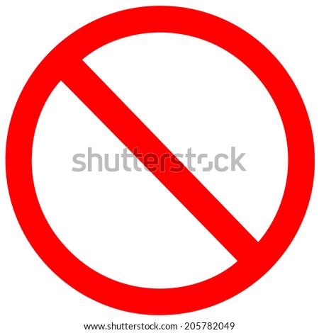 No Sign. Vector on white background