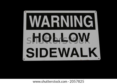 warning hollow sidewalk