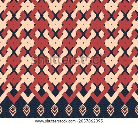Abstract Colorful Ethnic Pattern, ethnic seamless pattern traditional background Design for carpet, wallpaper, clothing, wrapping, batik, fabric, illustration embroidery style.