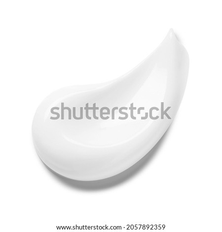 White Cosmetic Cream Isolated on White Background. Skin Tone CC Cream Tear Shape. Set of Lipstick Smear. Lip Gloss Smudge. Collection of Cosmetics BB Makeup Swatche. Drop of Liquid Foundation Stroke Royalty-Free Stock Photo #2057892359