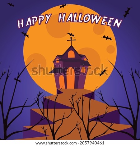 Illustration vector graphic of happy Halloween