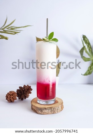 Pink Lava Summer Cold Drink. Summer Minimalist Concept Ideas
