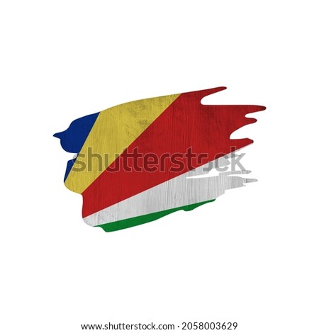 World countries A-Z. Sublimation background. Abstract shape in colors of national flag. Seychelles
