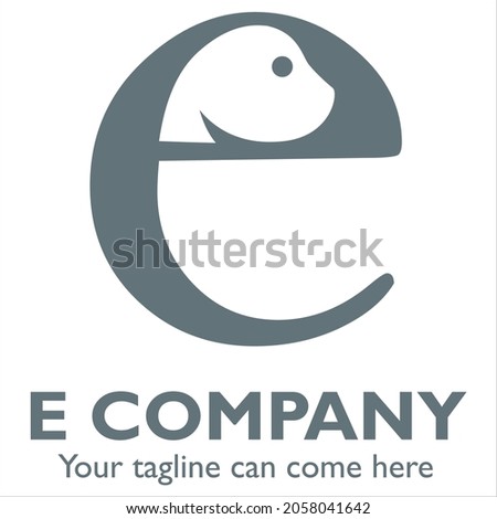 E logo design on Animal pet theme