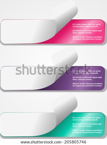Design clean number banners template/graphic or web site layout. Vector.
