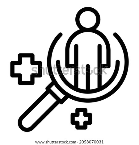 Patient examination icon outline vector. Doctor treatment. Health checkup Royalty-Free Stock Photo #2058070031