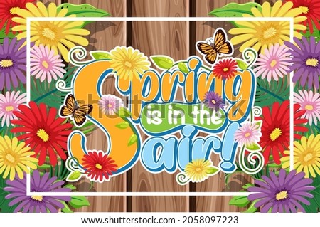 Floral spring banner template illustration