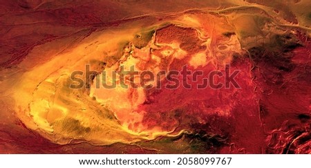 The Apocalypse, lava flow, war, the exterminating angel,  abstract photography of the deserts of Africa from the air. aerial view  Genre: Abstract Naturalism, from the abstract to the figurative, 