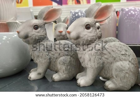 Rabbit figurines on display, year of the rabbit 2023