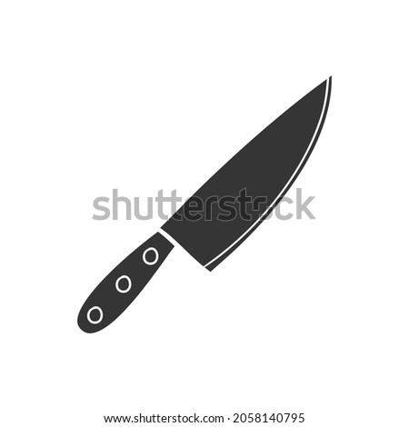 Knife Cartoon Icon Silhouette Illustration. Kitchen Blade Vector Graphic Pictogram Symbol Clip Art. Doodle Sketch Black Sign.