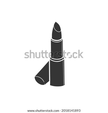 Lipstick Icon Silhouette Illustration. Cosmetic Female Vector Graphic Pictogram Symbol Clip Art. Doodle Sketch Black Sign.