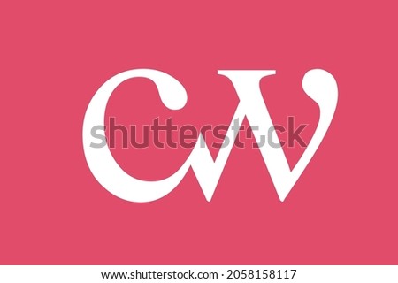 CW monogram letterform serif lowercase