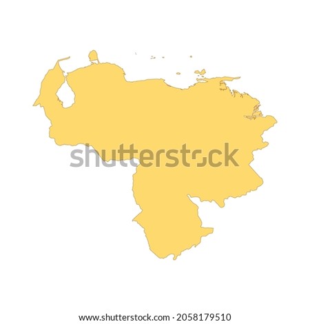 Venezuela map color line element. Border of the country. UI UX GUI design element. Editable stroke.