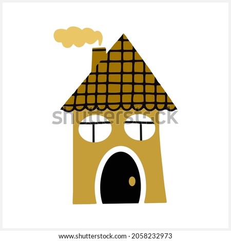 Doodle house clip art isolated. Cartoon home. Vector stock illustration. EPS 10