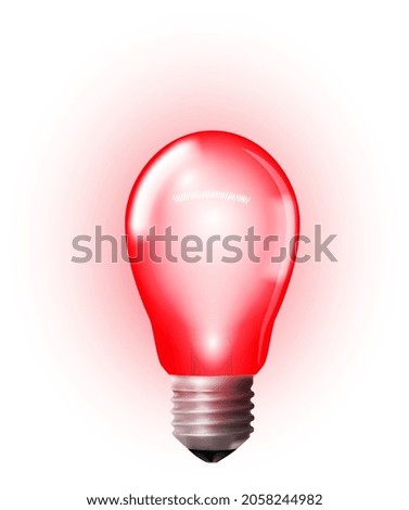 Red Colored Glowing Electric Light Bulbs