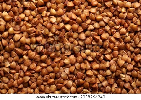  buckwheat texture background. Natural healty food, vegan diet. High quality photo Royalty-Free Stock Photo #2058266240